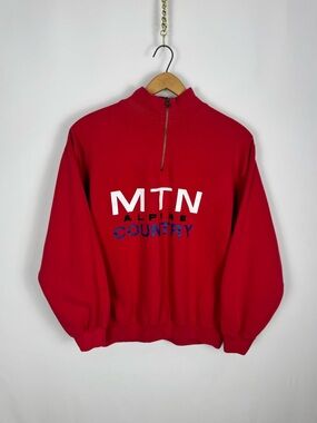 Vintage GAP Red Half-Zip MTN Alpine Country Sweater